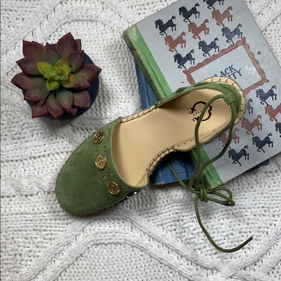 C. Wonder “Olive” Ankle Tie Suede Espadrille Flat - Picture 2 of 8